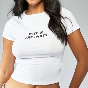 "Wife of the Party" White Bridal Graphic Tee